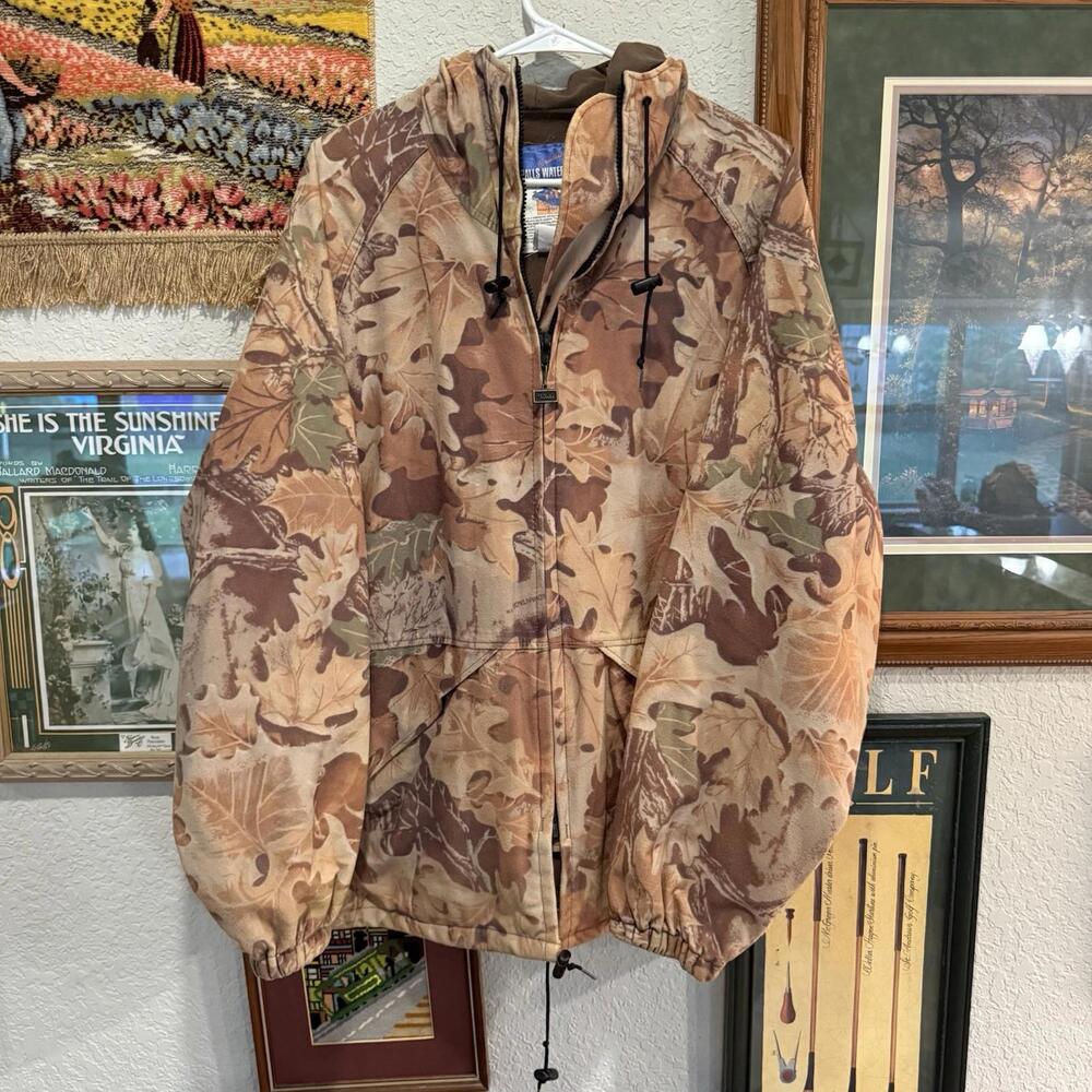Vintage 90s RARE Walls Water-Pruf Waterproof Camo Hunting Jacket Size Large